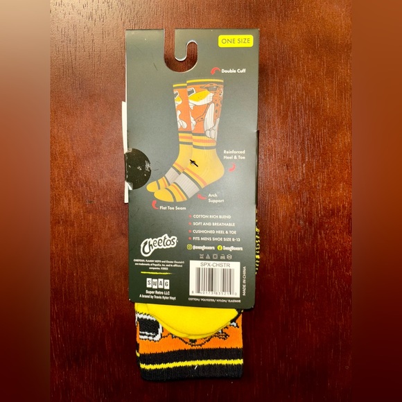 CHEETOS SWAG CREW SOCKS NWT MEN’S SHOE SIZE 8-13 - Picture 2 of 2